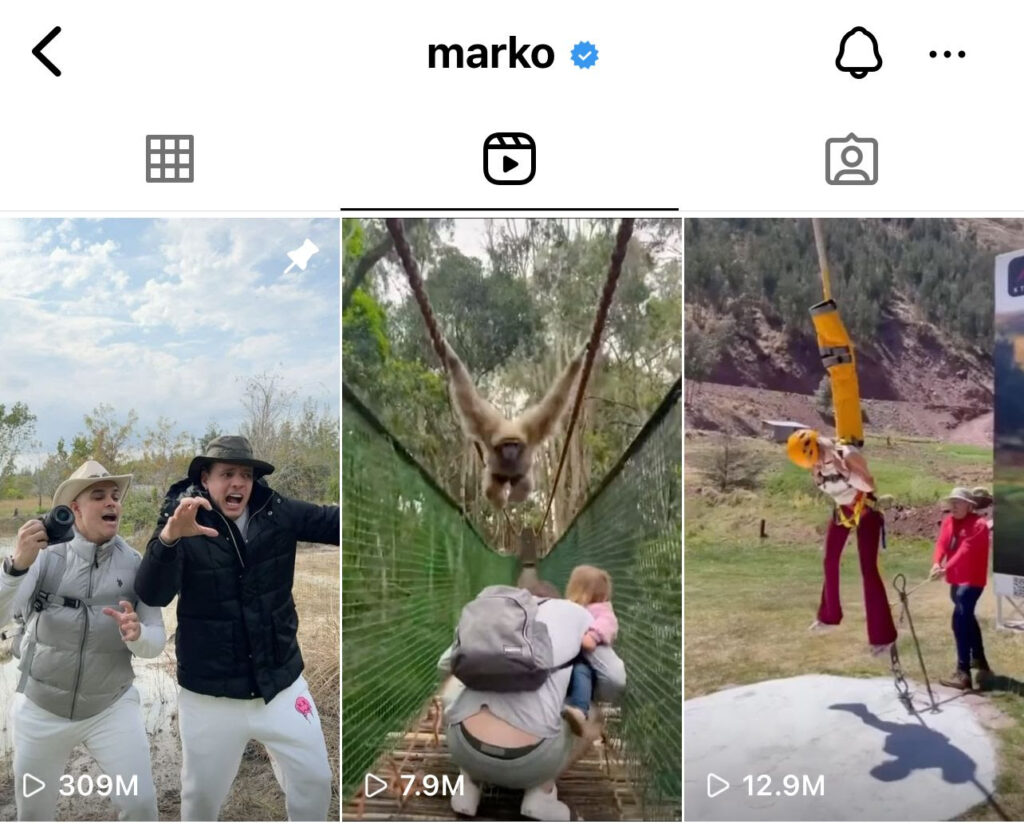 Marko entra al top 3 mundial de los videos más vistos en Instagram