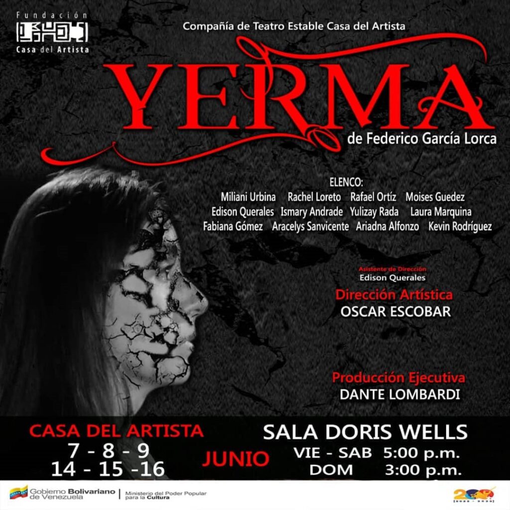Yerma: Una historia de pasión, deseo y drama cautivará en la Casa del Artista