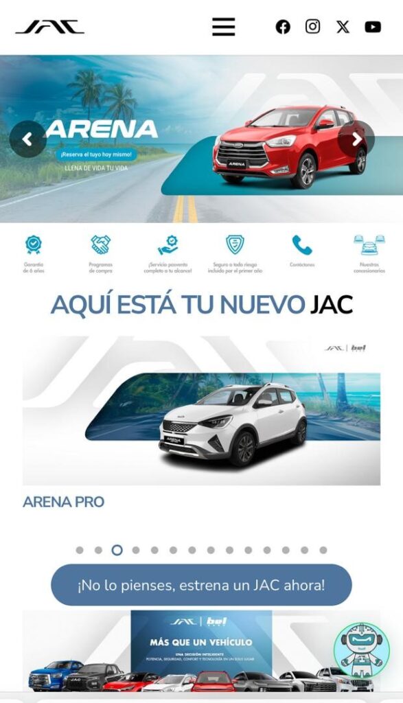 JAC Motors Venezuela presenta su nueva página web