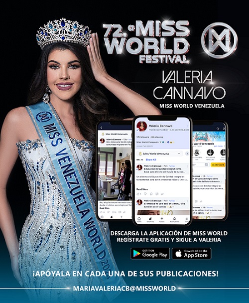 Valeria Cannavó arribó a la India para representar a Venezuela en el Miss World