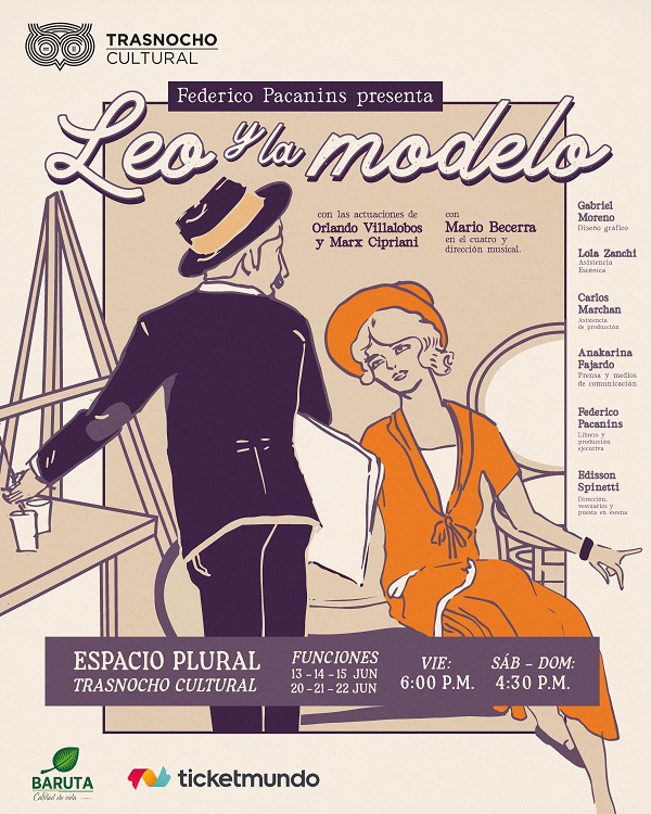 Federico Pacanins presenta “Con Leo y la modelo” en el Trasnocho Cultural