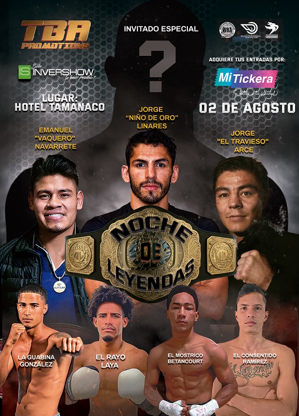 Tba Promotions presenta “Noche De Leyendas”