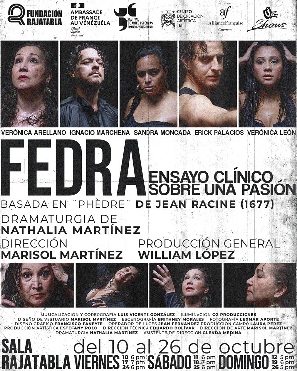 La locura de amar: Rajatabla estrena “Fedra: Ensayo Clínico Sobre Una Pasión” en el Festival Franco-Venezolano