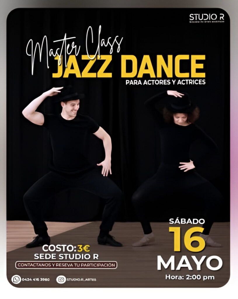 Jazz dance en Studio R: formación escénica para intérpretes este 16 de mayo