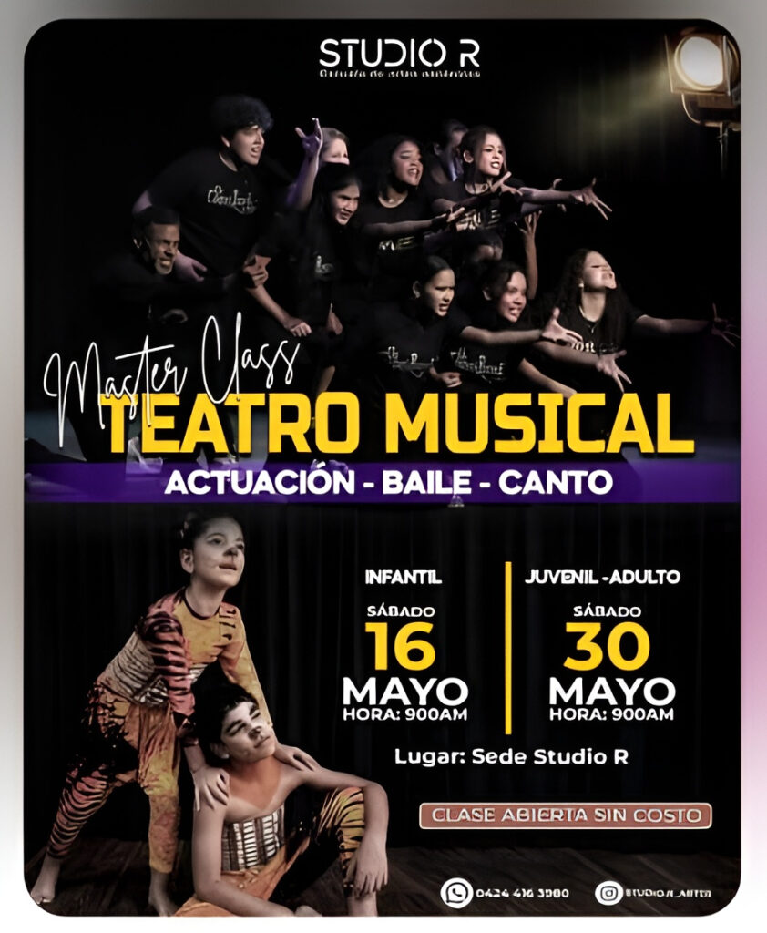 Studio R invita a vivir la experiencia del teatro musical con clases gratuitas