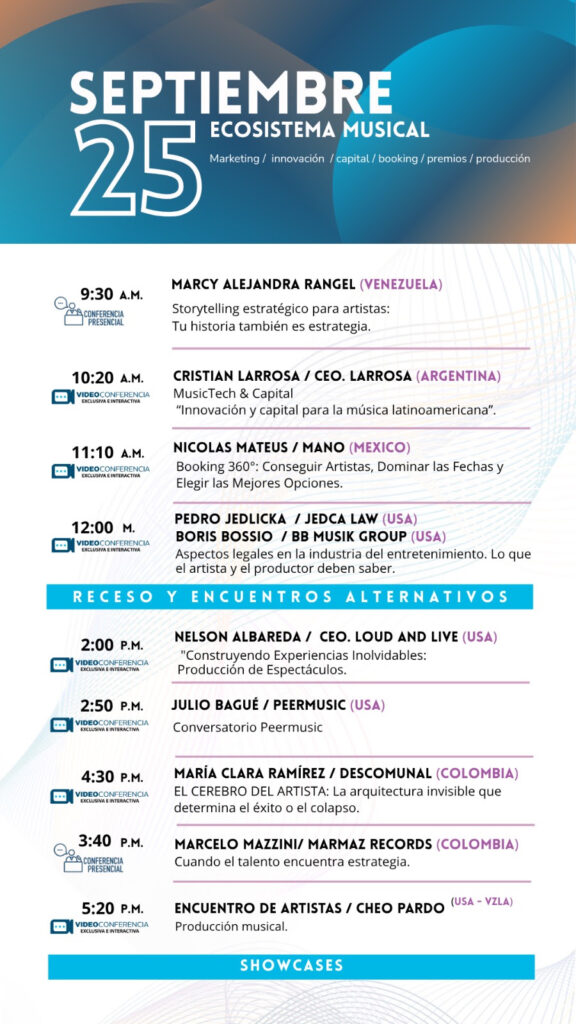Caracas Music Biz 360 anuncia su programación en vivo